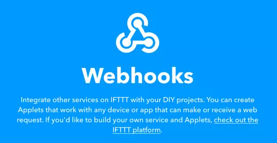 Webhook settings in IFTTT Webhook settings in IFTTT